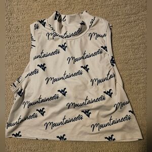 Women's West Virginia Mountaineers‎ Sleeveless Crop Top Shirt Size Small